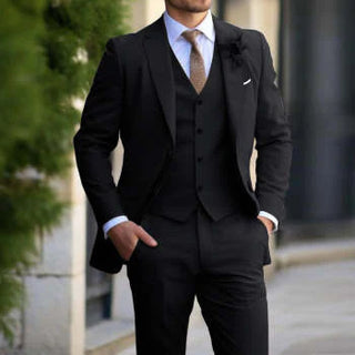 Herren Anzug Mit Weste & Revers