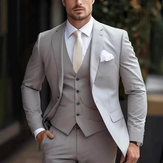 Herren Anzug Slim Fit Business Set Mit Weste
