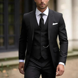 Herren Anzug Slim Fit Business Set Mit Weste