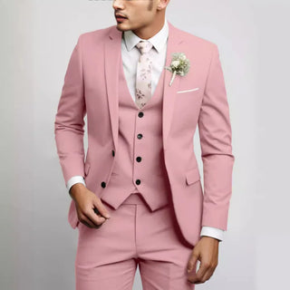 Herren Anzug Slim Fit Dreiteilig Mit Weste