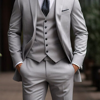 Herren Anzug Slim Fit Dreiteilig Mit Weste