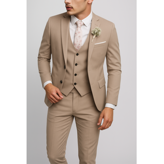 Herren Anzug Slim Fit Dreiteilig Mit Weste