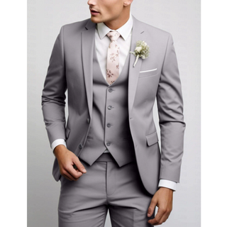 Herren Anzug Slim Fit Dreiteilig Mit Weste