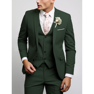 Herren Anzug Slim Fit Dreiteilig Mit Weste