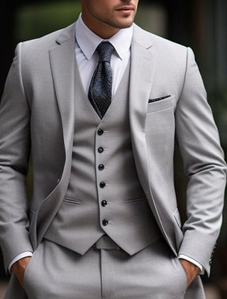 Herren Anzug Slim Fit Dreiteilig Mit Weste