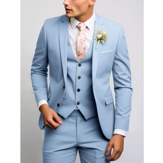 Herren Anzug Slim Fit Dreiteilig Mit Weste
