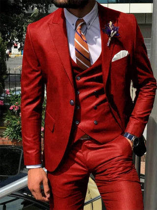 Herren Anzug Slim Fit Mit Weste Hochzeit