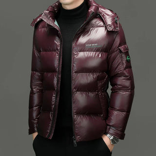 Herren Daunenjacke Mit Glanz-Steppdesign | Winter