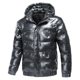 Herren Daunenjacke Mit Glanzoptik Und Kapuze | Winter