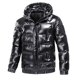 Herren Daunenjacke Mit Glanzoptik Und Kapuze | Winter