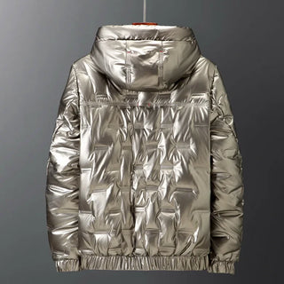 Herren Daunenjacke Mit Metallic-Optik Und Kapuze | Winter