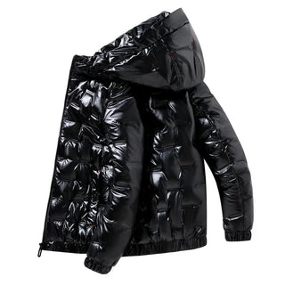 Herren Daunenjacke Mit Metallic-Optik Und Kapuze | Winter