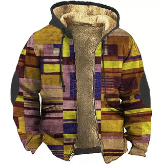 Herren Fleecejacke Mit Patchwork-Muster | Winter