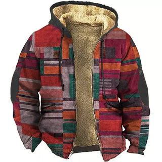 Herren Fleecejacke Mit Patchwork-Muster | Winter
