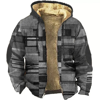 Herren Fleecejacke Mit Patchwork-Muster | Winter