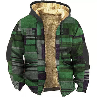 Herren Fleecejacke Mit Patchwork-Muster | Winter