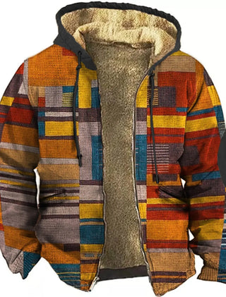 Herren Fleecejacke Mit Patchwork-Muster | Winter