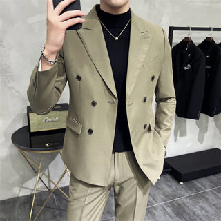 Herren Slim Fit Anzug Mit Button & Hose