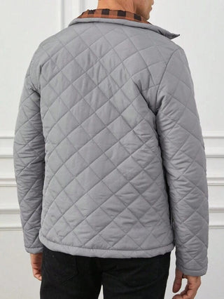 Herren Steppjacke Mit Knopf- und Reißverschluss | Übergangs