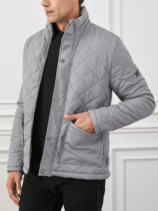 Herren Steppjacke Mit Knopf- und Reißverschluss | Übergangs