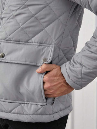 Herren Steppjacke Mit Knopf- und Reißverschluss | Übergangs