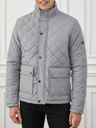 Herren Steppjacke Mit Knopf- und Reißverschluss | Übergangs