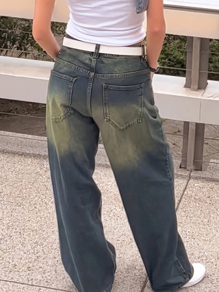 Lässige Damen Baggy-Jeans Mit Vintage-Waschung | Weit