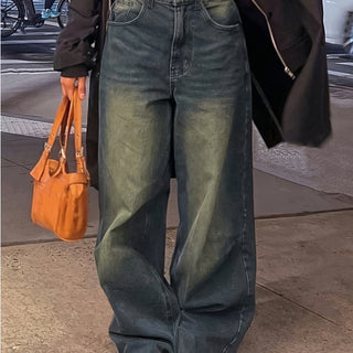 Lässige Damen Baggy-Jeans Mit Vintage-Waschung | Weit