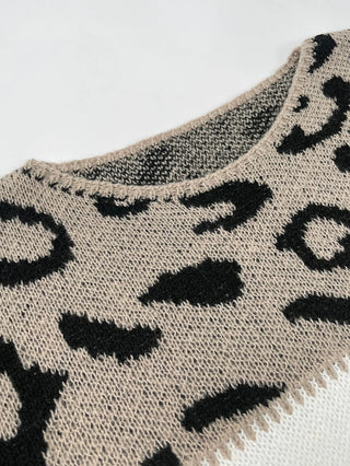 Leoparden Damen Strickpullover | Farbblöcke