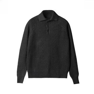 Lorenzo | Herren Strukturierter Strickpullover mit Polokragen