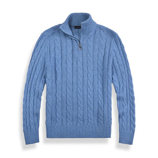 Luca | Grober Strickpullover mit Reißverschluss