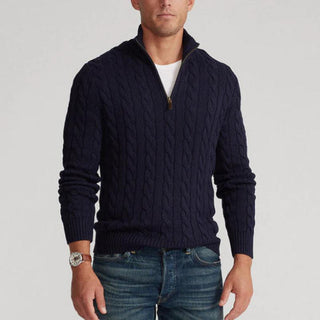 Luca | Grober Strickpullover mit Reißverschluss