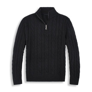 Luca | Grober Strickpullover mit Reißverschluss