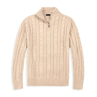 Luca | Grober Strickpullover mit Reißverschluss