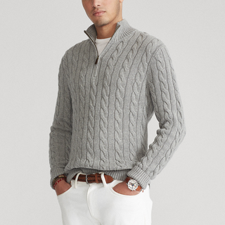 Luca | Grober Strickpullover mit Reißverschluss