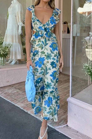 Madison | Damen Sommer Luftiges Strandkleid | Maxi