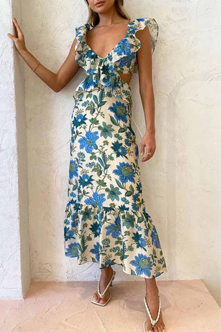 Madison | Damen Sommer Luftiges Strandkleid | Maxi