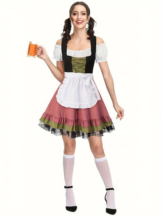Oktoberfest Damen Dirndl Kleid Kurz Mit Rüschen | 2025