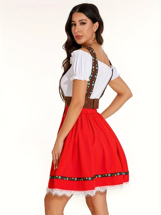 Oktoberfest Damen Dirndl Kleid Kurz Mit Stickerei | 2025
