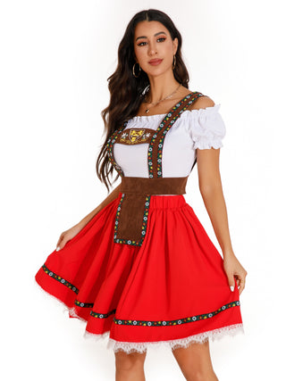 Oktoberfest Damen Dirndl Kleid Kurz Mit Stickerei | 2025