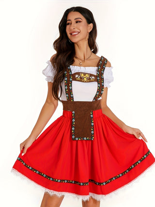Oktoberfest Damen Dirndl Kleid Kurz Mit Stickerei | 2025