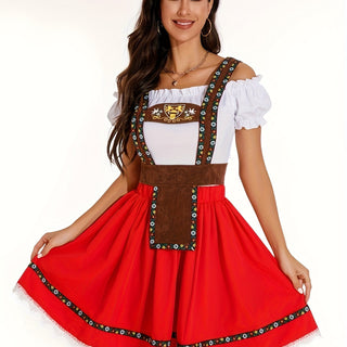 Oktoberfest Damen Dirndl Kleid Kurz Mit Stickerei | 2025
