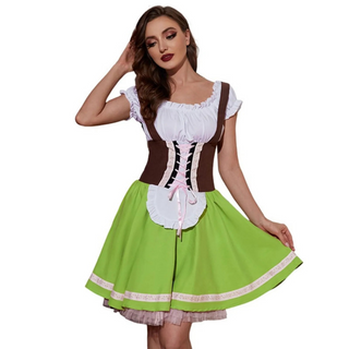 Oktoberfest Damen Dirndl Kleid Mit Schürze & Schnürung | 2025