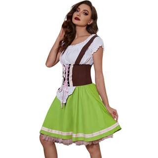 Oktoberfest Damen Dirndl Kleid Mit Schürze & Schnürung | 2025