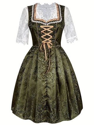Oktoberfest Damen Dirndl Kleid Mit Spitze & Schürze | 2025