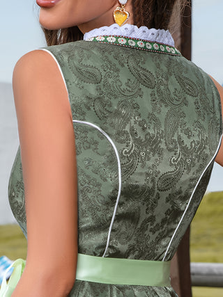 Oktoberfest Damen Dirndl Kleid Mit Spitze & Schürze | 2025