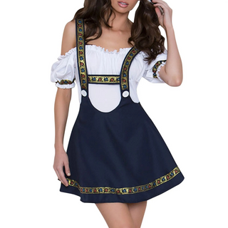 Oktoberfest Damen Dirndl Kleid Mit Trägern & Bluse | 2025