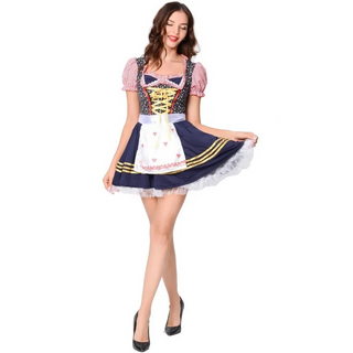 Oktoberfest Damen Mini Dirndl Mit Herzschürze & Karobluse | 2025
