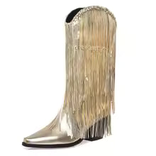 Cowboy Stiefel Damen Glänzend Fransen | Partylook