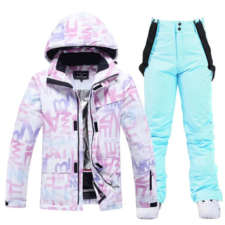 Skianzug Damen Mit Musterjacke | Zweiteiliges Set